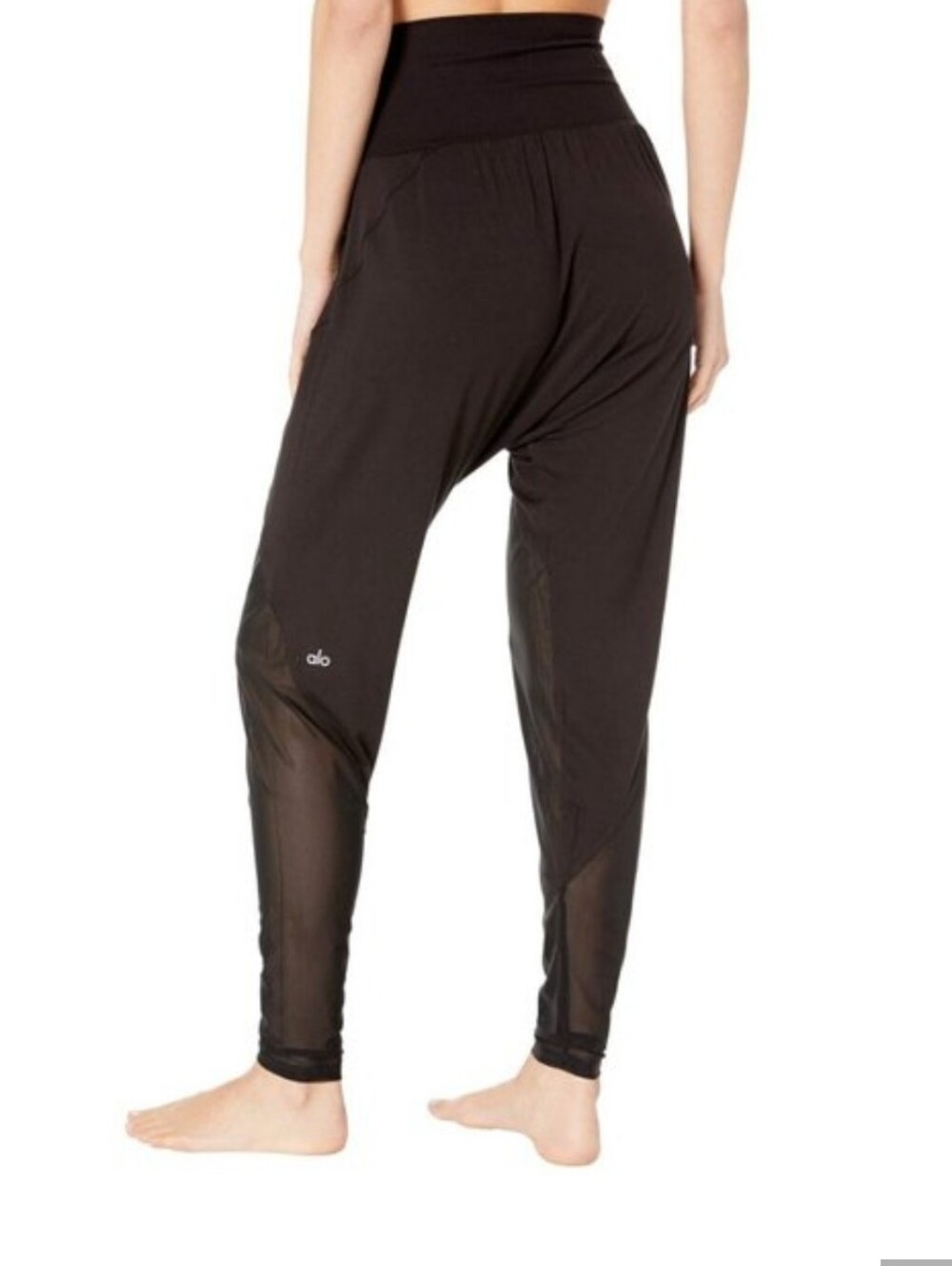 Alo Yoga 💎Black Mesh Panel Harem Leggings